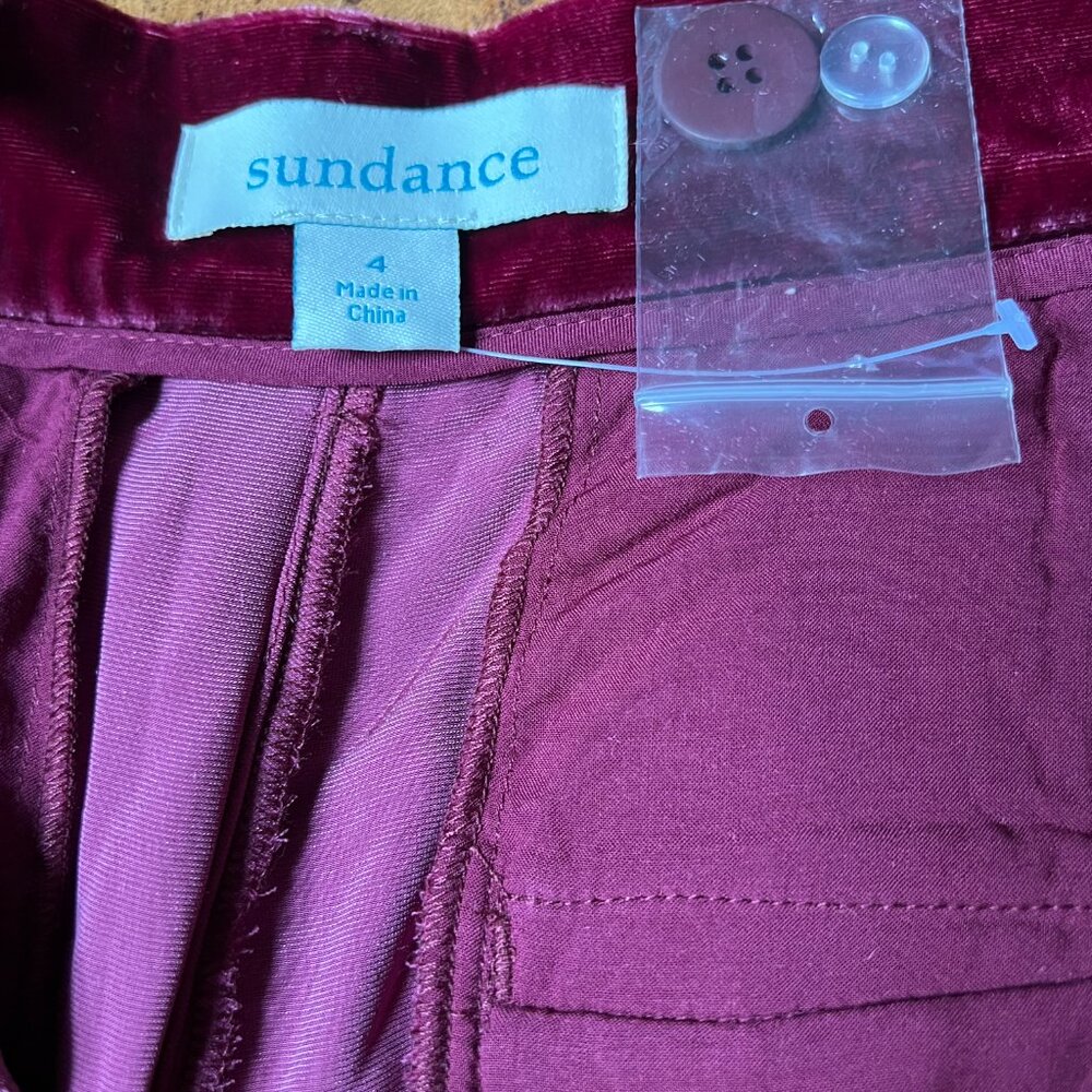 NEW! Sundance Silk-Velvet Trouser, Maroon color, S 4 - Picture 8 of 9